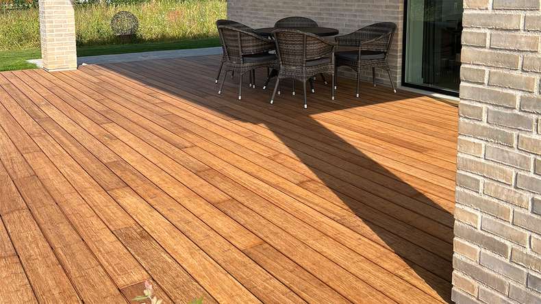 decking in legno planeo - sabbia di bambù 20 x 140 x 2200 mm liscia/francese