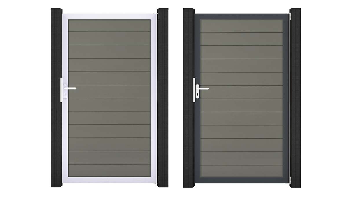 planeo Gardence Strong - Cancello universale BPC grigio con telaio in alluminio