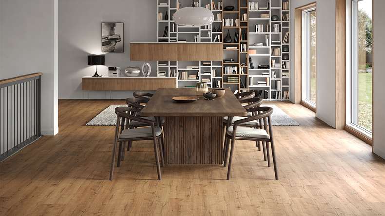 planeo Vinile ad incastro - Rigid Quercia marrone naturale | Goffratura sincronizzata (DF-67501)