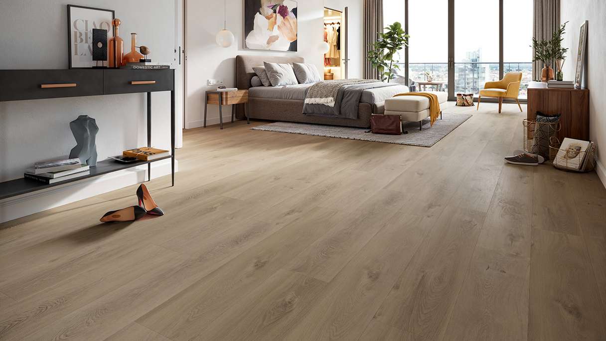 planeo Vinile rigido a incastro - HOMEtec Pro 50 IXPE Desert Drift Oak | Isolamento acustico integrato (RP-E50-6)