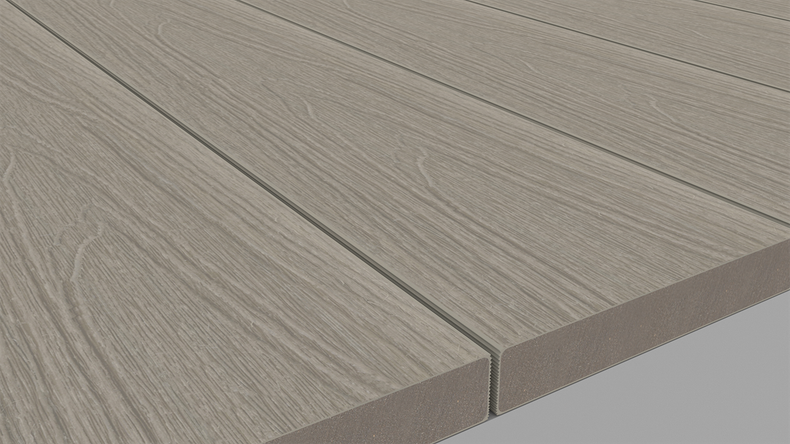 planeo UNIDeck - Listello per terrazza rivestito in WPC CoEx, grigio chiaro, 3 m - strutturato/liscio spazzolato