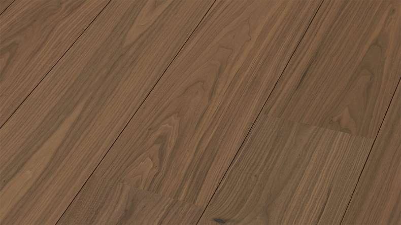 Sol en bois MEISTER Lindura HD 400 - 08912 Noyer d'Amérique animé verni ultra mat 2200 x 270 x 11 mm (500214-2200270-08912)