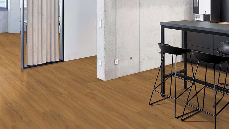 planeo Vinile rigido a incastro - FlexCore 55 Rovere caramello | Isolamento acustico integrato (plfc-5301FS55)