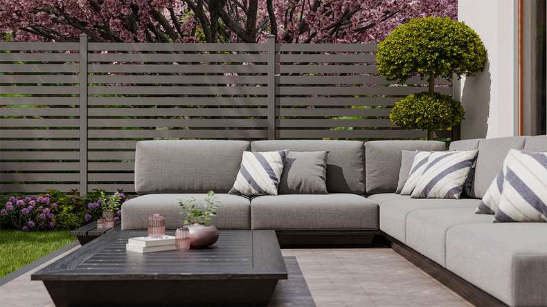 planeo Gardence Metallic Edge - Alu-Gartenzaun Quadratisch Anthrazit | DB703