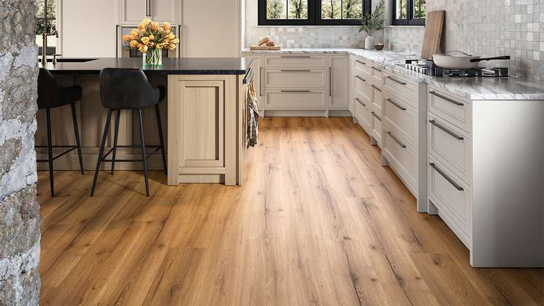 planeo rigide Sol PVC clipsable - SolutionX 2in1 Chêne Naturel Rustique | Isolation phonique intégrée (ECF-0092)