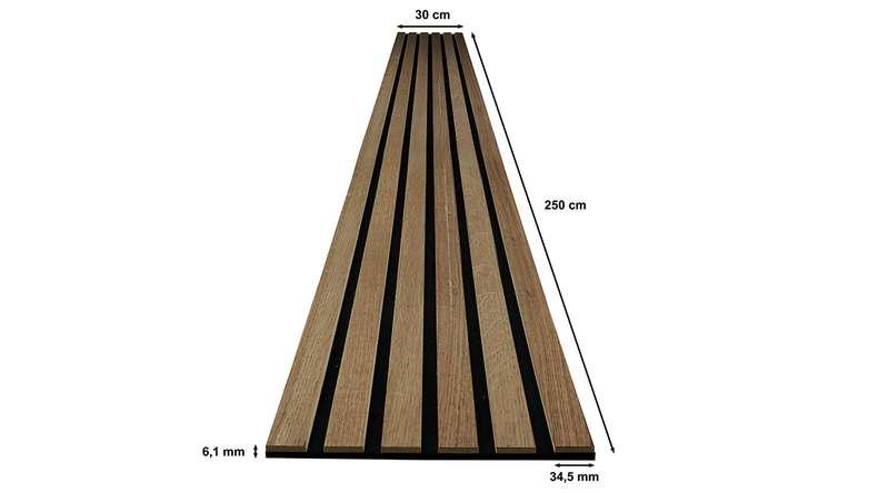 Pannelli acustici Skaben SilentWall Comfort Light - Rovere rustico - 250 x 30 cm