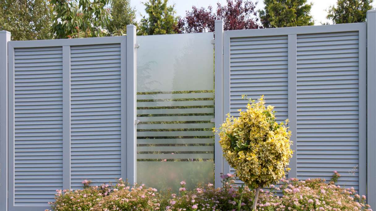planeo Gardence Flair - Brise-vue en verre, bandes verticales