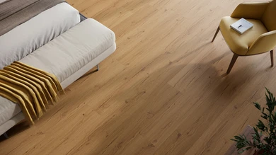 planeo Vinile rigido a incastro - HOMEtec Pro 50 IXPE Golden Nature Oak | Isolamento acustico integrato (RP-E50-2)