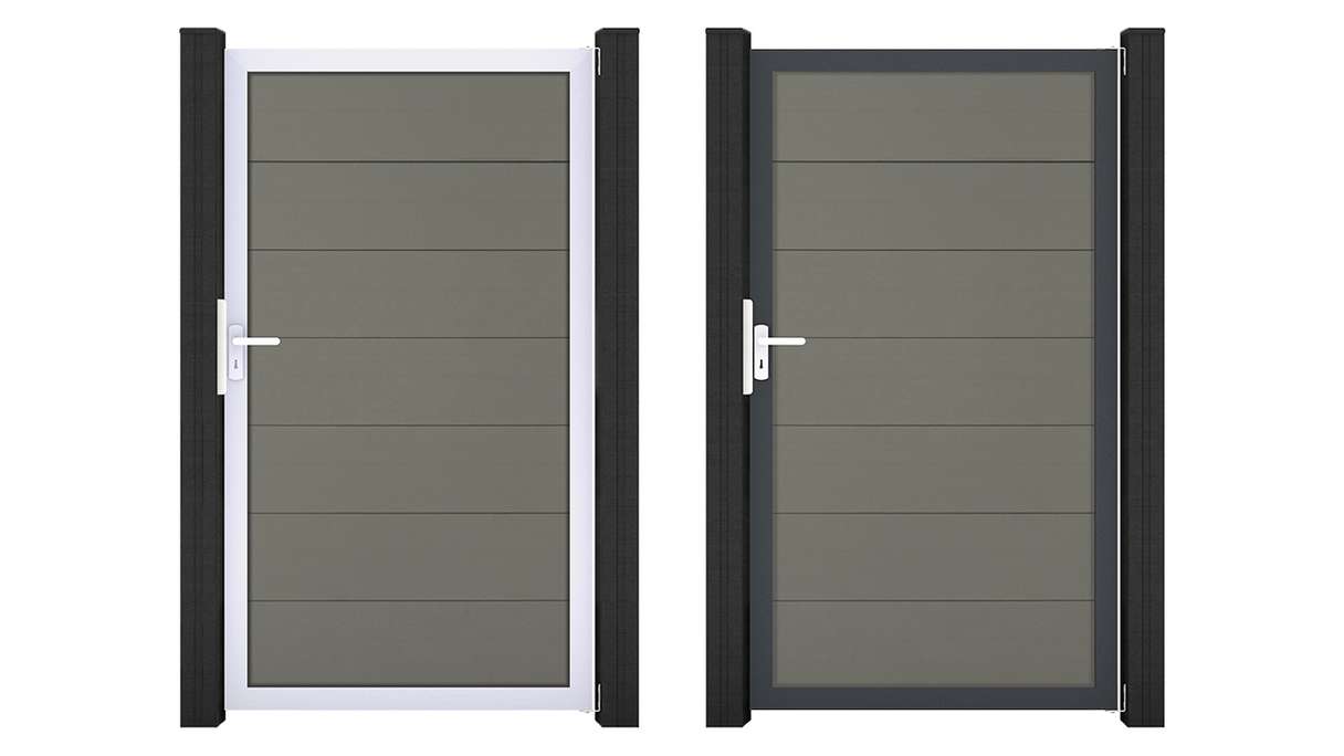 planeo Gardence Strong XL - Cancello universale BPC grigio con telaio in alluminio