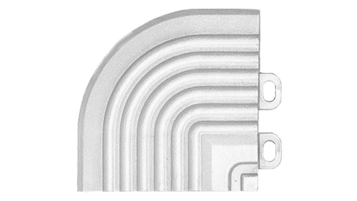 Élément d'angle planeo pour dalles à emboîter 40 x 40 cm - blanc-alu