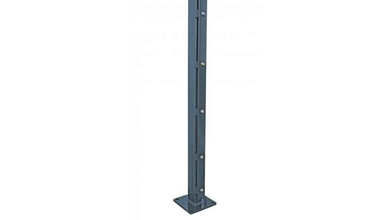 Poteau de clôture de type FB anthracite pour clôture à double maille