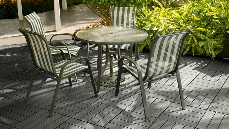 planeo carreau terrasse composite - gris 30x30 cm - 6 pcs