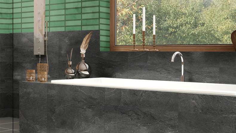 planeo Revea - Wandverkleidung Kunststoff Slate Matt 60 x 30 cm