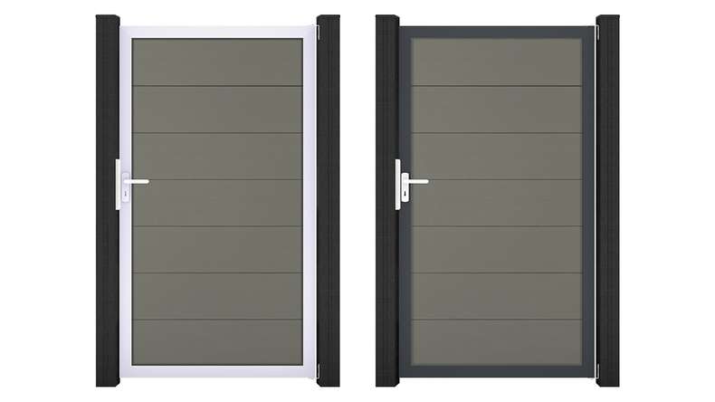 planeo Gardence Strong XL - Cancello universale BPC grigio con telaio in alluminio