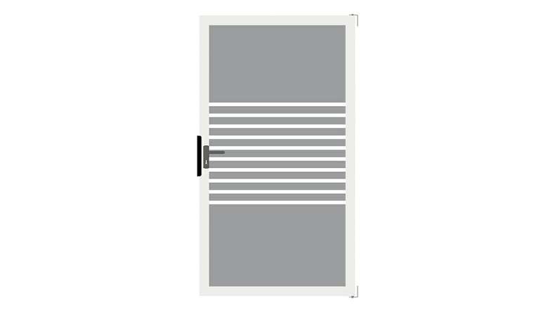 planeo Gardence Flair - Porta in vetro DIN Sinistro Strisce con telaio in alluminio 100 x 180cm