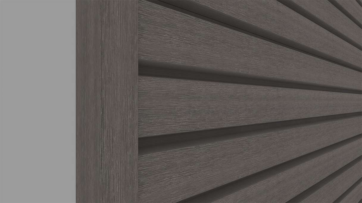 planeo LINEA Wide - Bardage de façade en WPC CoEx, gris foncé, 2900 x 181 mm