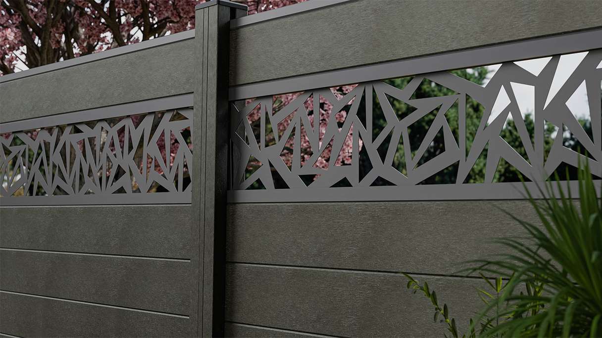 planeo Gardence Strong - BPC-Steckzaun Triangle Anthrazitgrau 180 x 180 cm