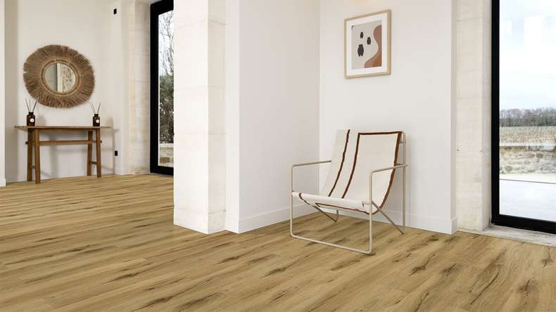 Vinyle à clic Gerflor - Senso Premium Rigid Acoustic Bambi fauve | Isolation phonique intégrée (40441629)