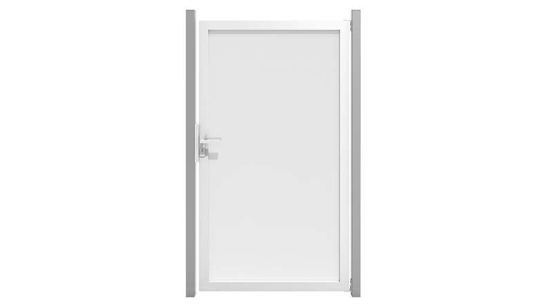 planeo Gardence Flair - Portail brise-vue en verre avec cadre en aluminium 100 x 180 cm