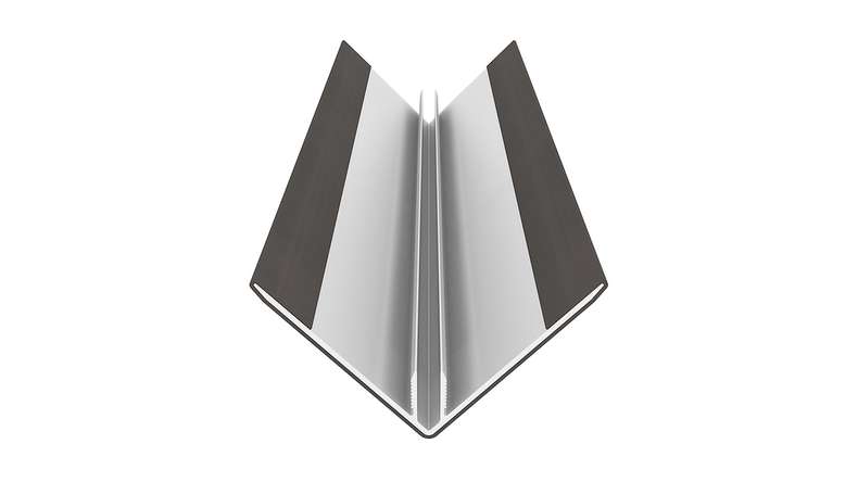 planeo LINEA - Alu CoEx Außeneckprofil Dunkelgrau 3000 x 66 x 66 mm
