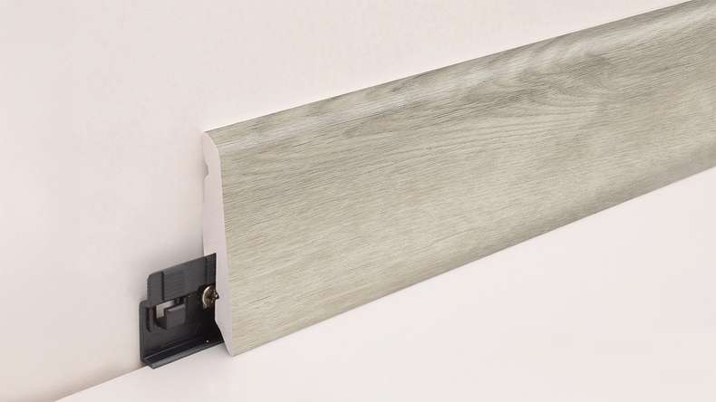 planeo Plinthe SolutionX 2en1 - 2400 x 14 x 58 mm Chêne gris clair (SL0076)