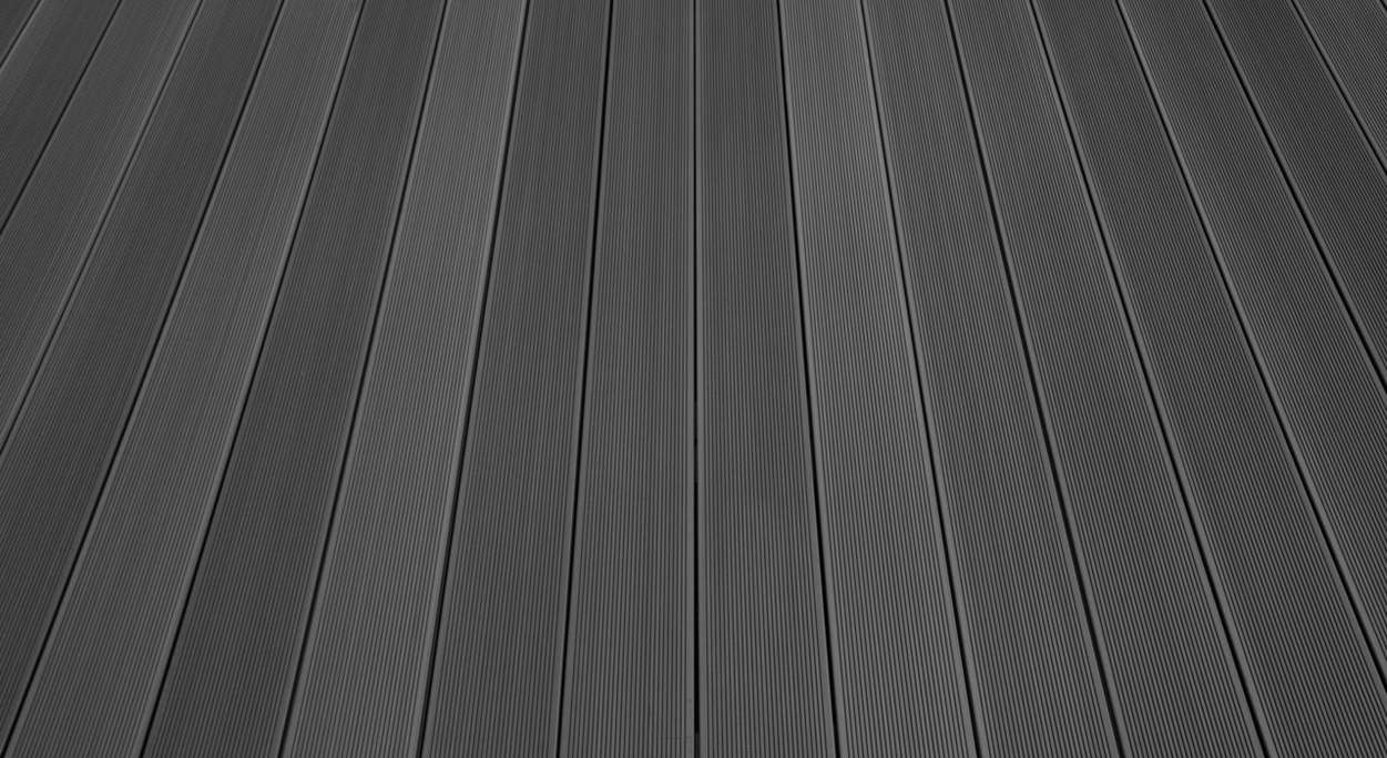 Komplett-Set TitanWood 5m Massivdiele Rillenstruktur dunkelgrau 45.5m² inkl. Alu-UK