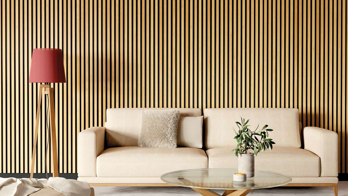 Pannelli acustici Skaben SilentWall Comfort - rovere marrone chiaro - 250 x 30 cm
