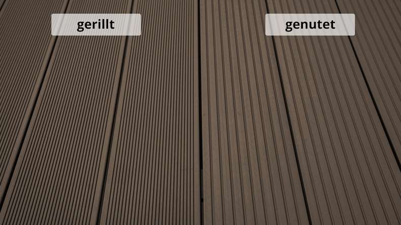 planeo Kit complet TitanWood 5m de structure en lames creuses rainurées brun foncé 55,5m² incl. Alu-UK