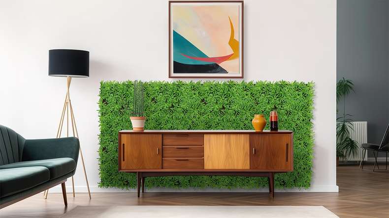 pannello acustico planeo - MixWall Living Leaf Podocarpus Tea Tree 52 x 52 cm | pianta naturale (PLMW-40111)