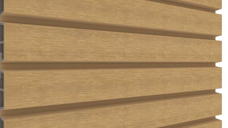 planeo LINEA Wide - Bardage de façade en WPC CoEx, couleur sable, 2900 x 181 mm