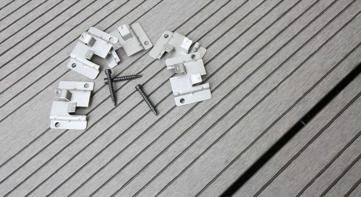 clip per terrazza in acciaio inox planeo WPC-Profi giunto da 4 mm - 100 pz. incl. viti