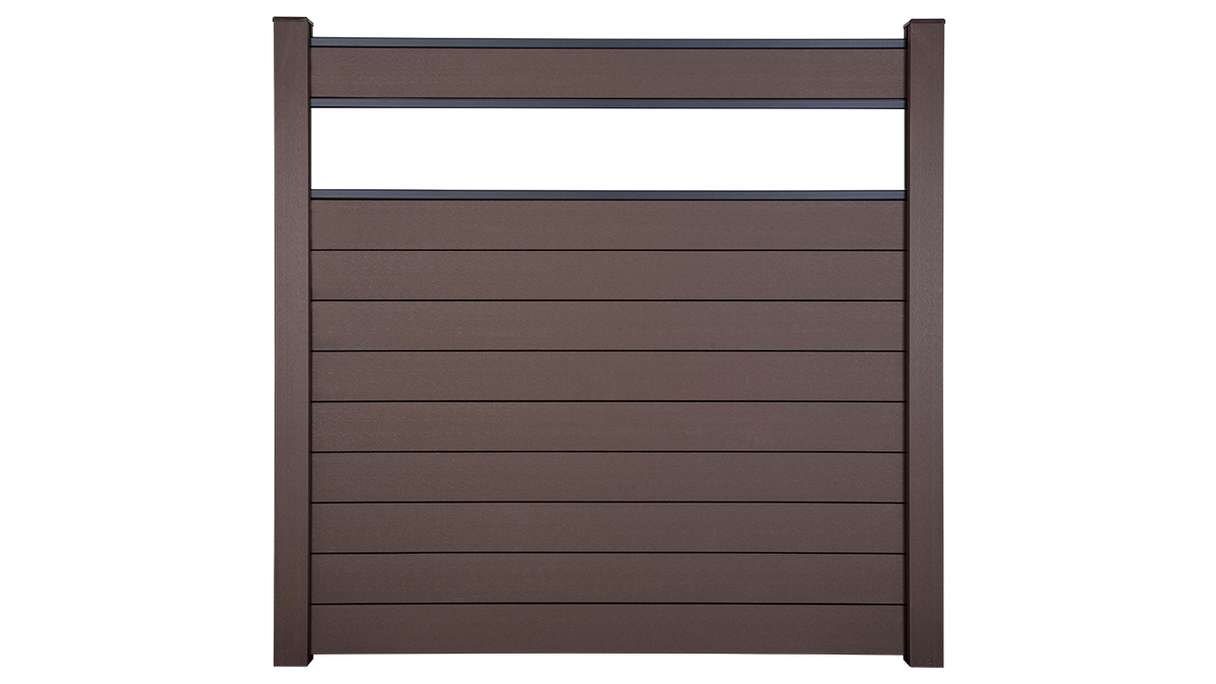 planeo Gardence Strong - BPC-Steckzaun Glas Satiniert Terra 180 x 180 cm