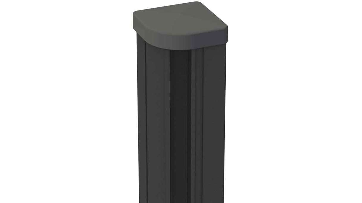 planeo Gardence Metallic - Palo angolare in alluminio regolabile con cappuccio incluso
