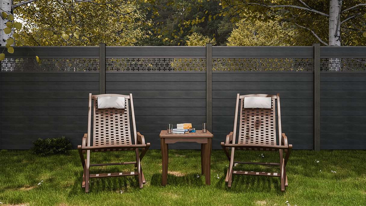 planeo Gardence Strong - recinzione a innesto BPC Oriental stone grey co-ex 180 x 180 cm