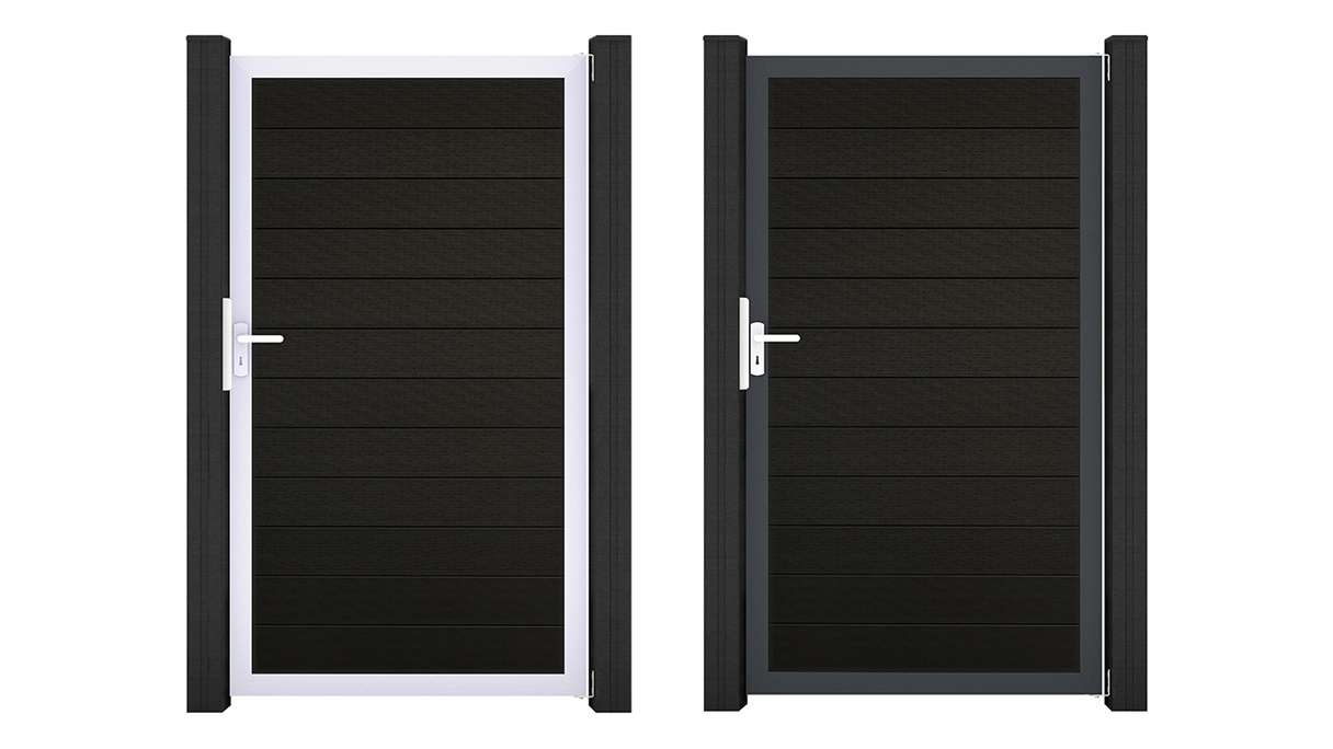 planeo Gardence Strong - Cancello universale BPC nero in co-ex con telaio in alluminio