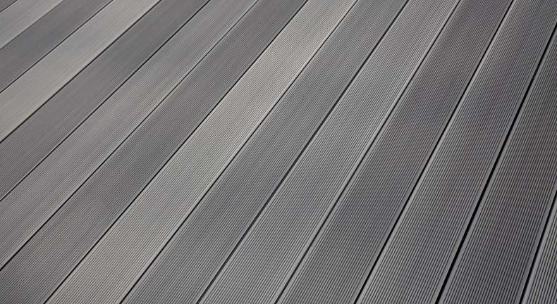 Ensemble complet TitanWood 4m de planche à âme creuse structure rainurée gris clair 8,8m² incl. aluminium-UK