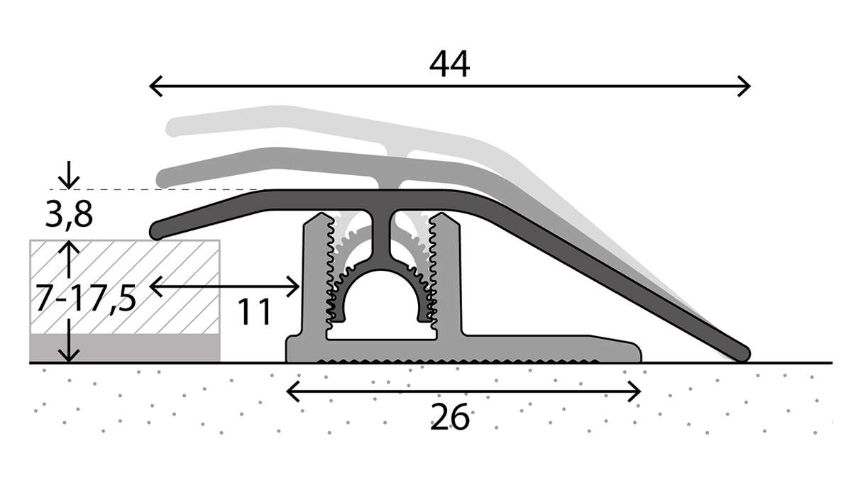 planeo Profilé d'adaptation professionnel 307 - 100 cm