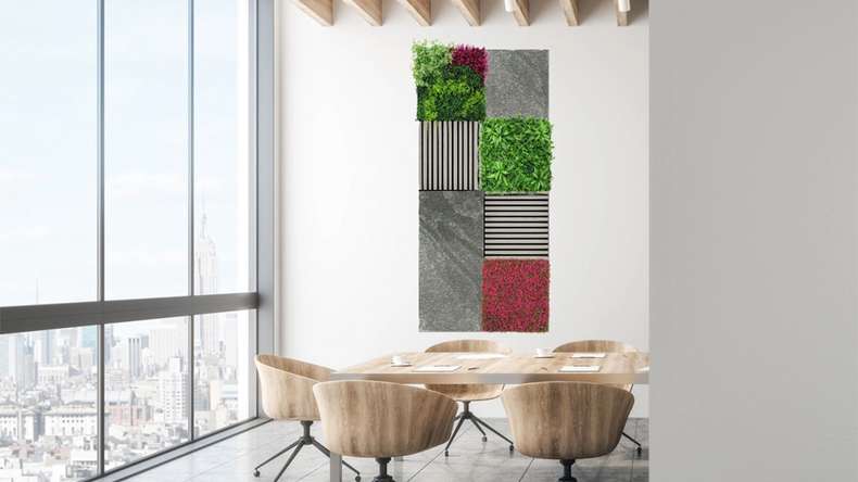 pannello acustico planeo - MixWall Mineral Mood Grey Slate 52 x 52 cm | pietra vera (PLMW-00411B)