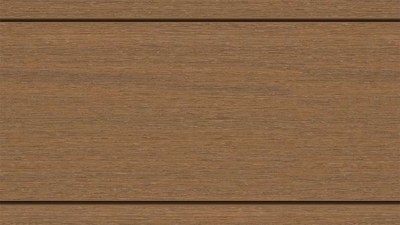 planeo MAXLine Nature - WPC CoEx lame de terrasse XL gainée chambre creuse - Burma Teak 3m structuré/lisse brossé