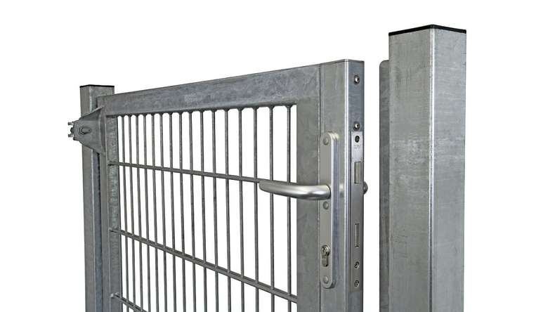 Porte universelle lourde 1 vantail galvanisé à chaud poteaux de porte inclus