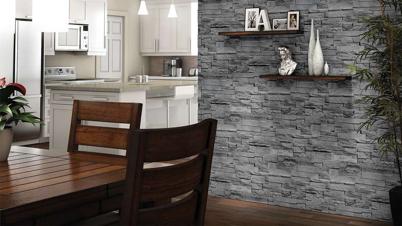 planeo rivestimento murale Novistone DS pietra laminata Antracite - 1054 x 334 mm