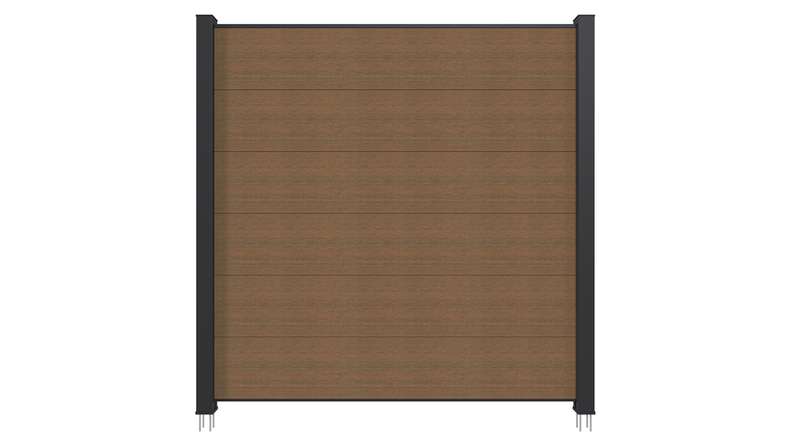 planeo INFINITY XL-Board - WPC CoEx Clôture à emboîter Burma Teck 176 x 183