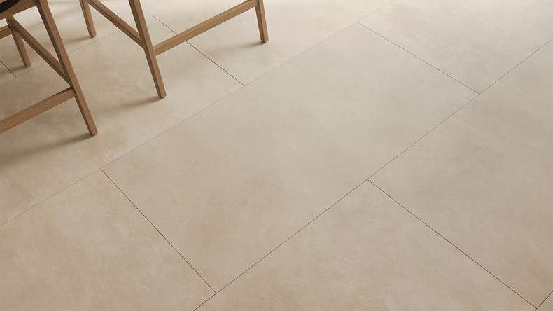 planeo Rigid Klick Vinyl - Luna Beige XXL Fliese 1220x610mm | Trittschalldämmung integr. (DF-KF-994-030)