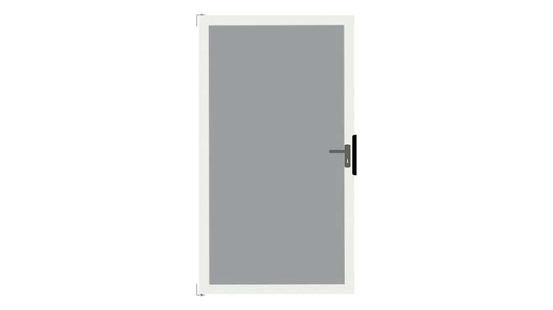 planeo Gardence Flair - Glas-Sichtschutz Tor DIN rechts Satiniert mit Alurahmen 100 x 180 cm