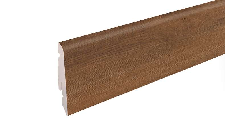 planeo Sockelleiste SolutionX 2in1 - 2400 x 14 x 58 mm Eiche Dunkelbraun (SL0080)