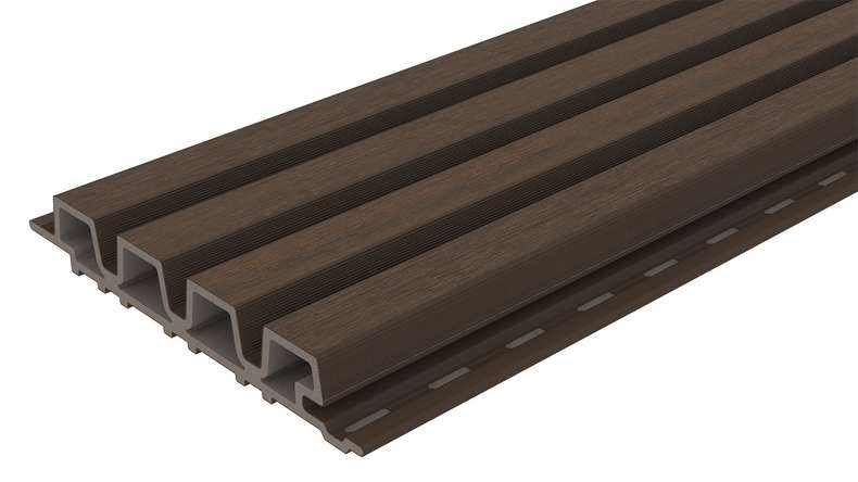 planeo LINEA Slim - Bardage de façade en WPC CoEx, teinte Ipe brun, 2900 x 215 mm