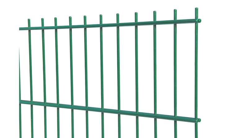 Doppelstabmattenzaun leicht 6/5/6 - Breite 2510 mm RAL 6005 Moosgrün