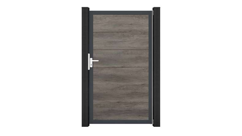 planeo Gardence Simply - PVC-Universaltor Monument Oak mit Alu-Rahmen 100 x 180 cm