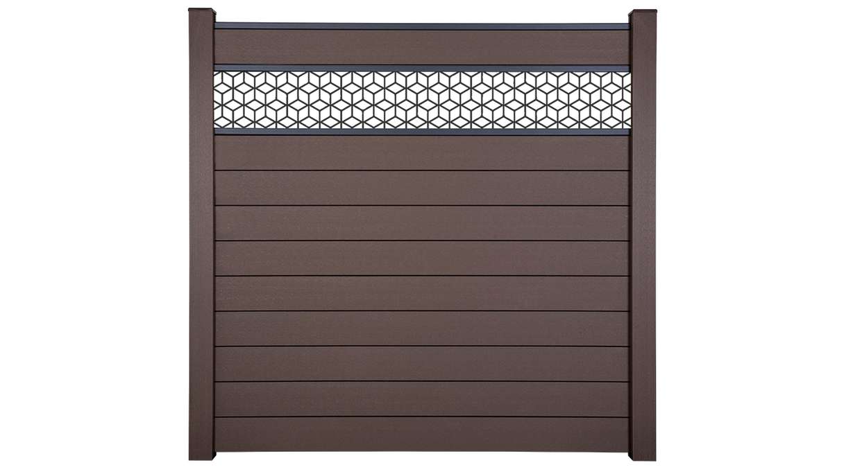 planeo Gardence Strong - Clôture à emboîter BPC Cube Terra 180 x 180 cm