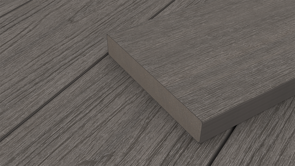 planeo UNIDeck - Lame de terrasse en WPC CoEx, gris foncé, 3 m - texturée/brossée lisse